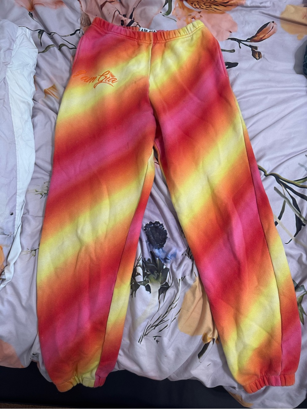 I.AM.GIA Gradient Yellow, Orange & Pink Joggers